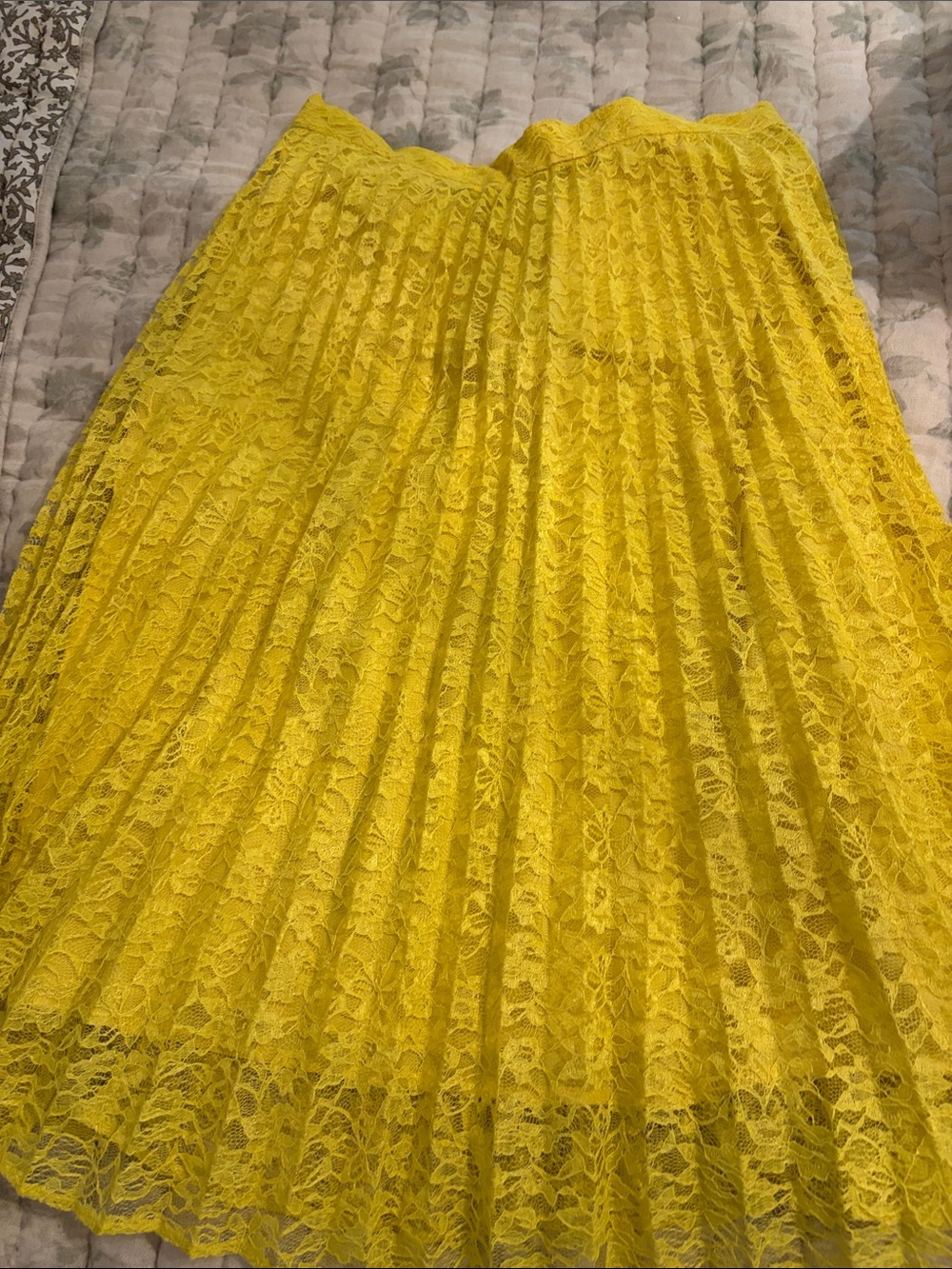 Ann Taylor Yellow Lace Maxi Skirt
